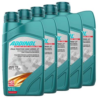 Motoröl ADDINOL 2-Takt Pole Position High Speed 2T 5 X 1 Liter für Aprilia KTM