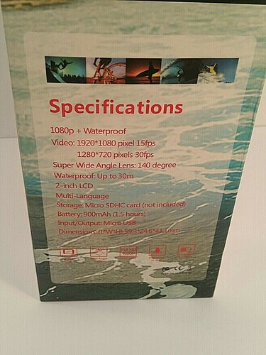 1080p Full HD SPORTS CAM Waterproof To 30M WITH 2 inch Screen Brand Nib - Picture 6 of 6