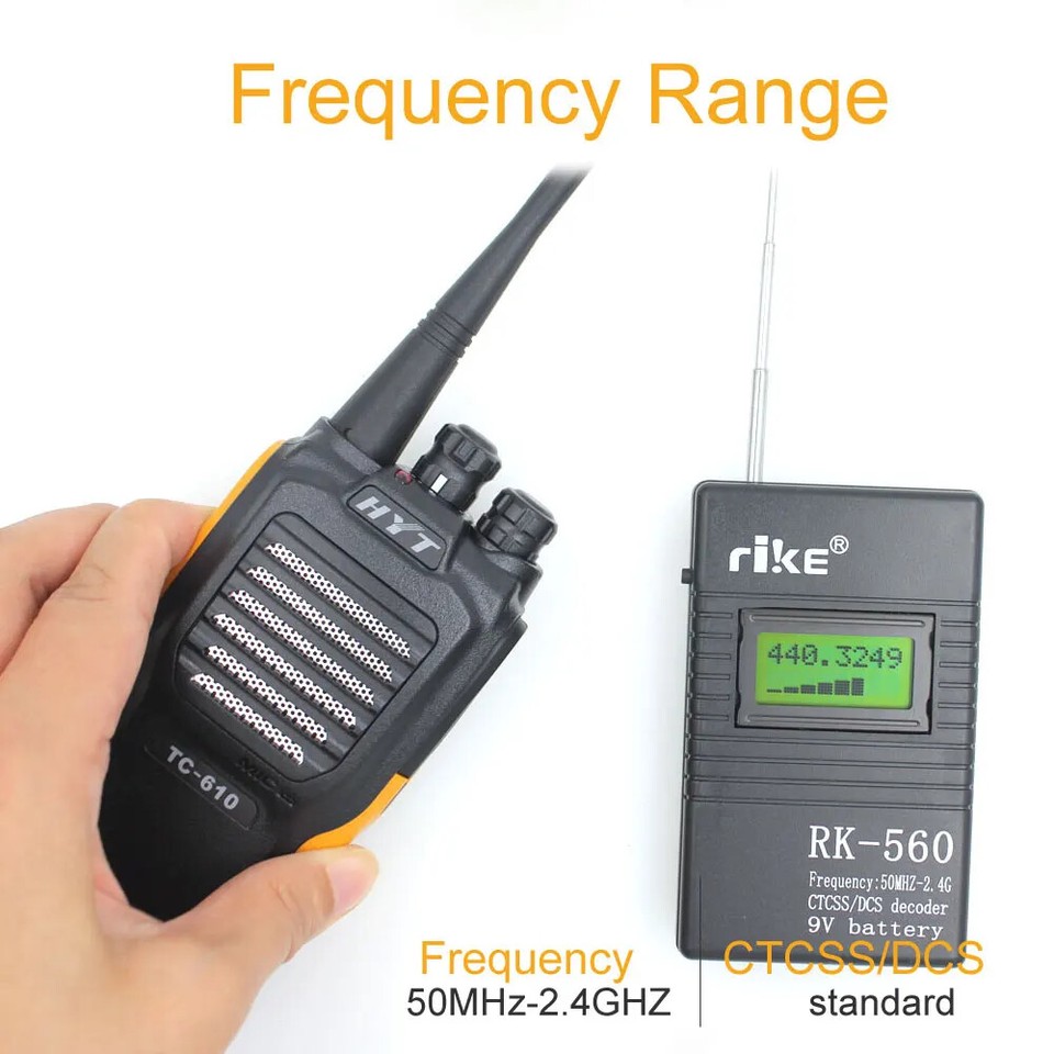 50MHz-2.4GHz Frequency Counter Handheld DCS CTCSS Radio Tester ...