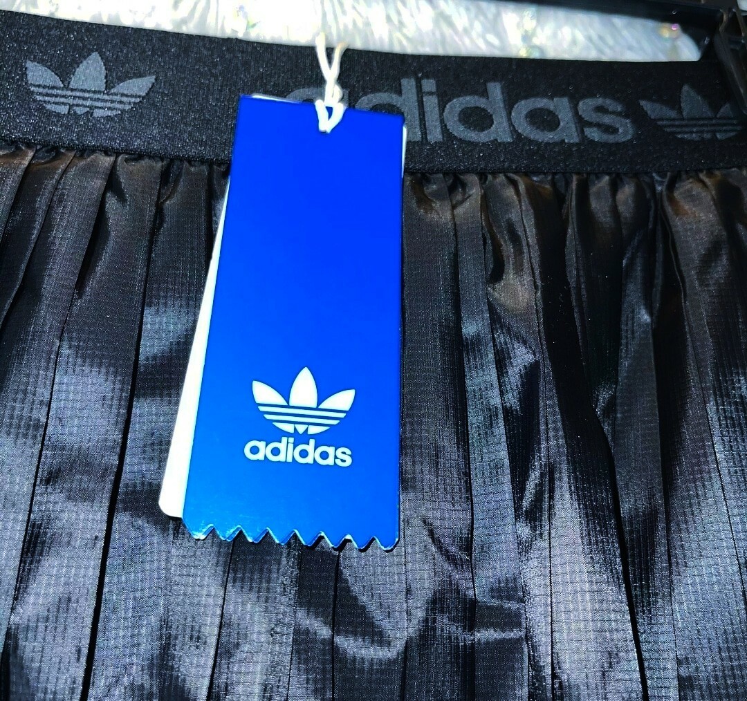 New Women's Adidas Pleated Black Midi Skirt KPOP GP5941 $80