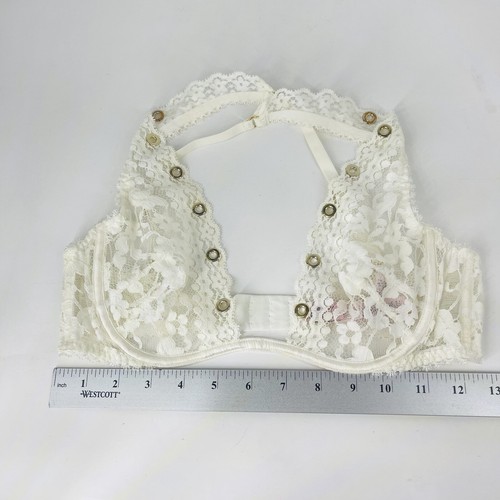 Agent Provocateur Stevie Plunge-BH weiß elfenbein creme gold französische Spitze 34C LESEN - Bild 23 von 24