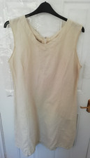 Natural Ethic B&K Size 4XL Beige Cotton Linen Blend Lagenlook Dress NEW Back Zip