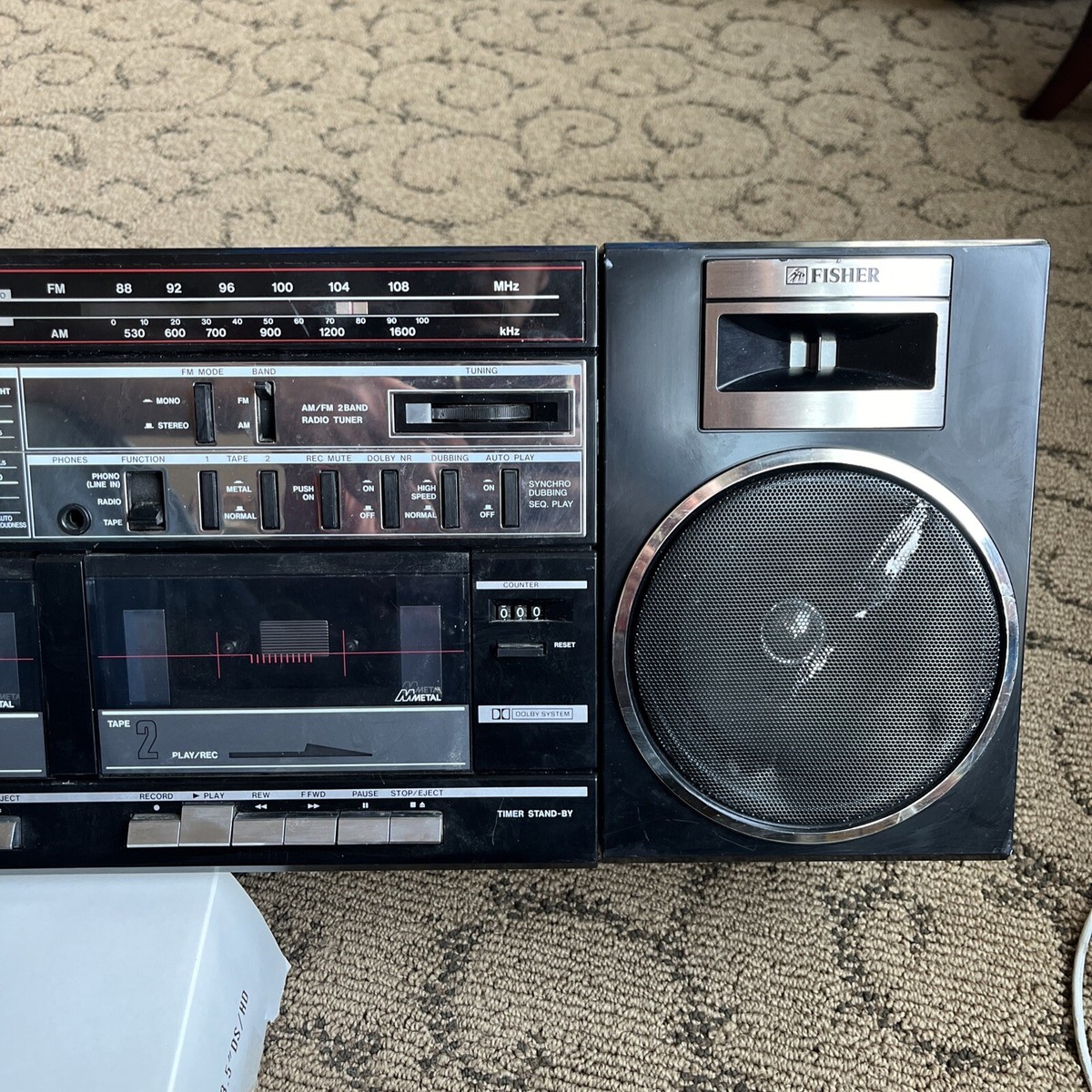 FISHER PH463 High Fidelity Boombox Radio Dual Cassette Vintage