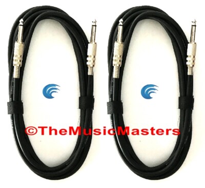 2 Pack 12ft 1/4'' Instrument Guitar Bass Amp Keyboard Audio Cable Cord Wire VWLTW