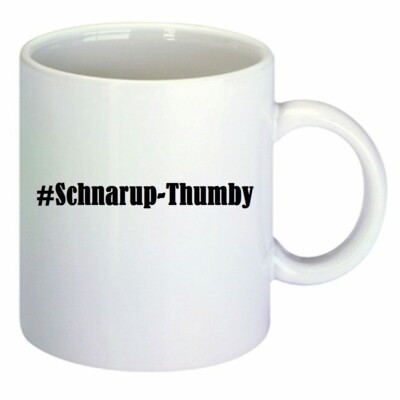 Kaffeetasse #Schnarup-Thumby Hashtag Raute Keramik Höhe 9,5cm in Weiß