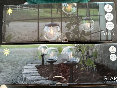 Star Trading LED-Solar-Wegleuchte ''Globe'', 3er Set + Hängeleuchten Rund 