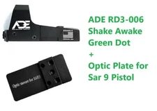 Ade RD3-006 GREEN Dot Reflex Sight+SAR 9SAR9 Gen1/2 pistol Optic Mount Plate S/A