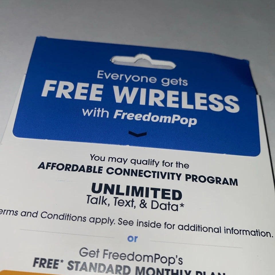 FreedomPop Bring Phone SIM Kit Free Wi-Fi Calling 100 Mb Call iPhone Yellow One - Image 4 of 4