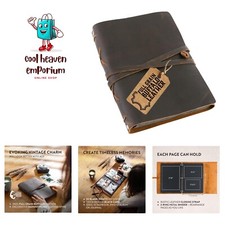 Handcrafted Leather Photo Album - Rustic 8x10.75 Scrapbook for Cherished Memo...