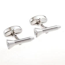 Golf Tee Golfer Pair Cufflinks Wedding Dad Fancy Gift Box & Polishing Cloth