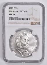 MS70 2009-P Lincoln Commemorative Dollar NGC Brown Label