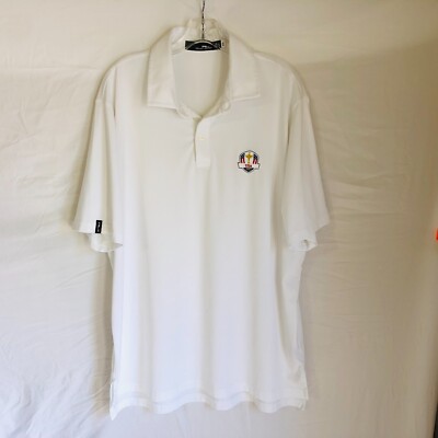 RLX Ralph Lauren Mens White USA 2023 Embroidered S/S Golf Polo