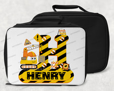 Construction builder personalised lunch box / bag, Picnic bag, Snack box, lunch