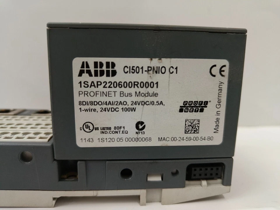 ABB CI501-PNIO C1 1SAP220600R0001 PROFINET Bus Module 8DI/8DO/4AI/2AO, Input 24V - Image 2 of 4