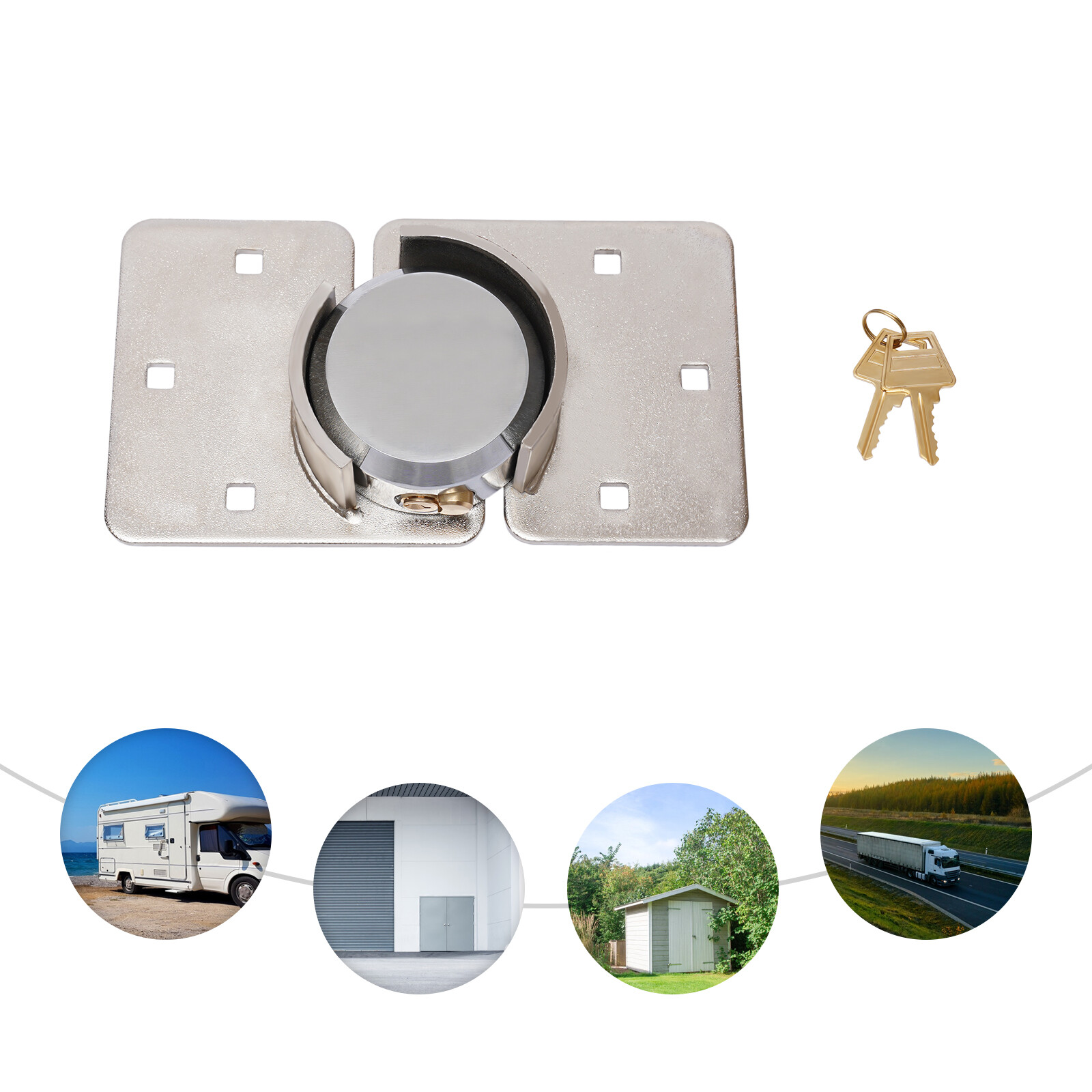 2x Steel Garage Lock Heavy Duty Van Shed Door Security Padlock Hasp Lock Set new eBay