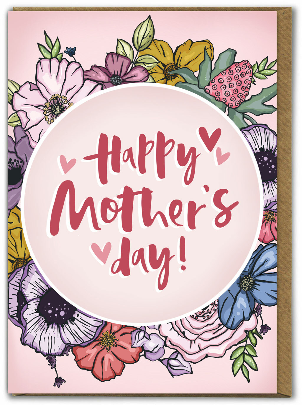 Cute Floral Mother's Day Card Mum Pretty Flowers Illustration For Mummy