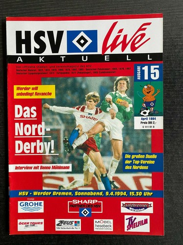 BL 93/94 Hamburger SV - SV Werder Bremen, 09.04.1994 - Karsten Bäron