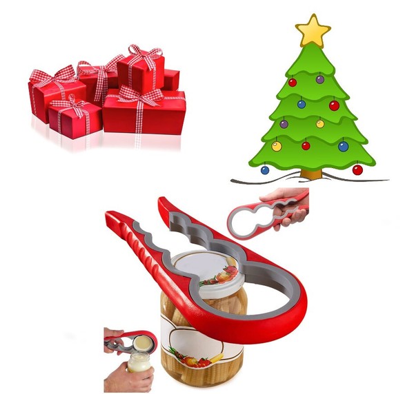 Weihnachtsgeschenke-Tipps:Universal DosenöFfner DeckelöFfner FlaschenöFfner Rot.-image