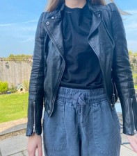 Zara Gorgeous Leather Biker Jacket As Worn By Kendall Jenner Size Small