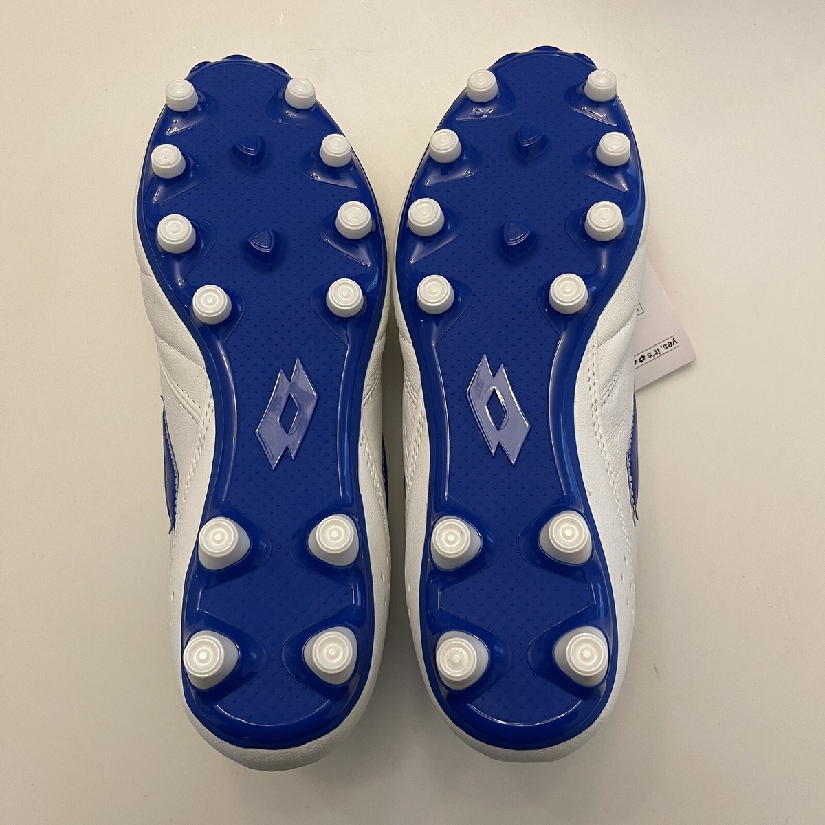 Lotto Stadio 200 III FG - Soccer Football Cleats -White Blue US 8
