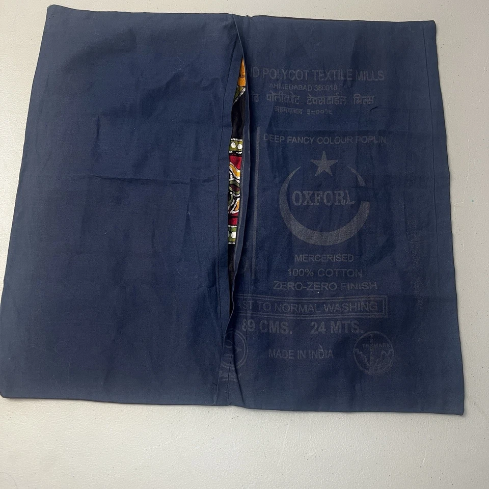 Funda de almohada Royal Horse Batik Art On 17x17 hecha en India 100 % algodón Oxforl Foto 4 de 4