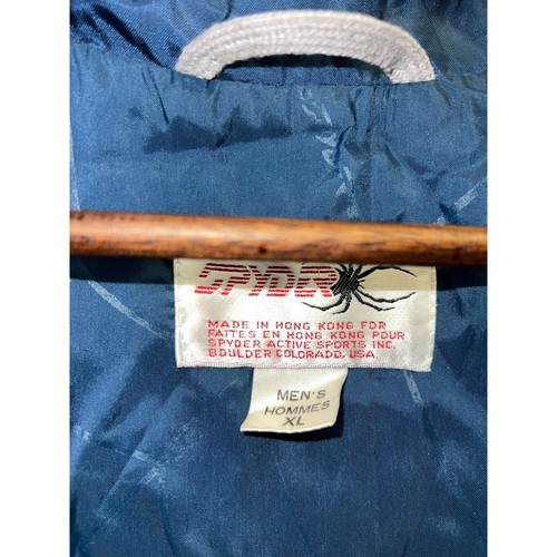 Vintage Spyder Jacke leichter Windbreaker Kapuze mehrfarbig gelb hell XL - Bild 10 von 16