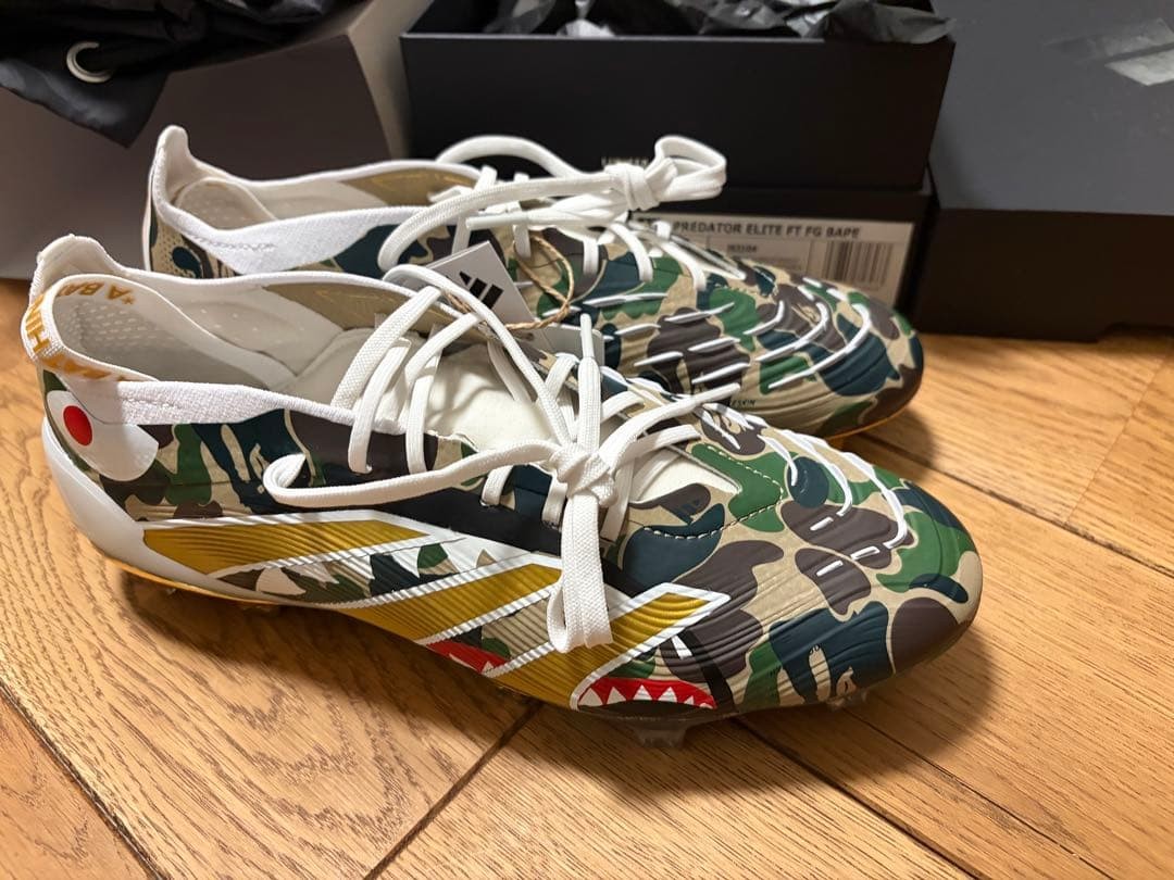 BAPE adidas Predator Elite Soccer Cleats 25cm (US 7) Hemp/Gold/White Unused thumbnail 19