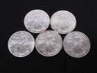 Lot of Five 1986 Walking Liberty Silver Eagle 1 Oz. Fine Silver No Mint Mark