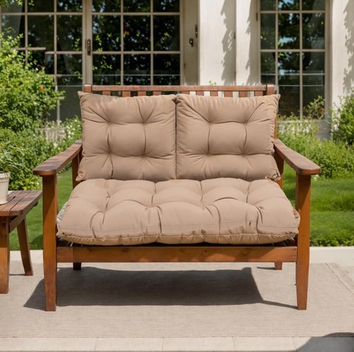 Outdoor/Indoor Patio Wicker Seat Cushions with Ties Group Loveseat/Two U - Picture 7 of 7