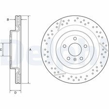2x Bremsscheibe DELPHI BG9223C f&uuml;r GLE GLS MERCEDES C292 GL KLASSE X166 W166 350