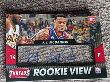 KJ McDaniels 2014-2015 Panini Threads Rookie View Auto #4 RC Philadelphia 76ers