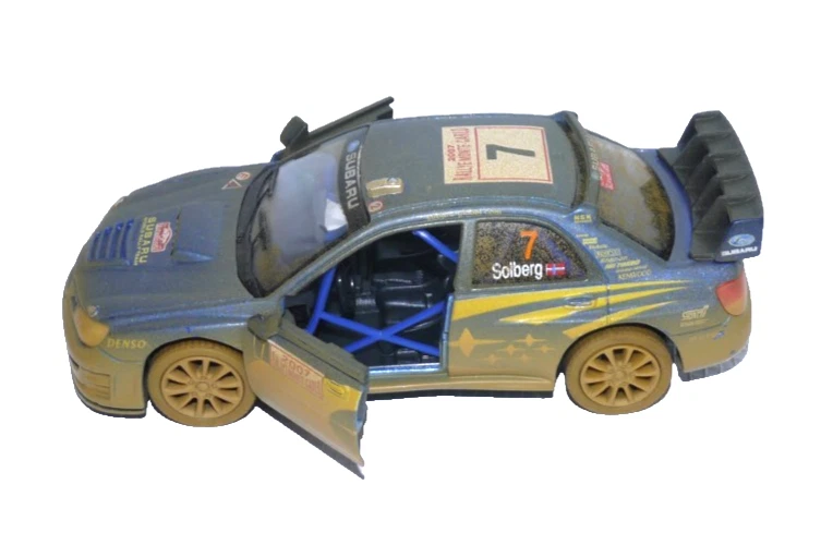 KINSMART 2007 Subaru Impreza WRC 5" largo aspecto fangoso coche de carreras escala #7 1/36 Foto 2 de 4