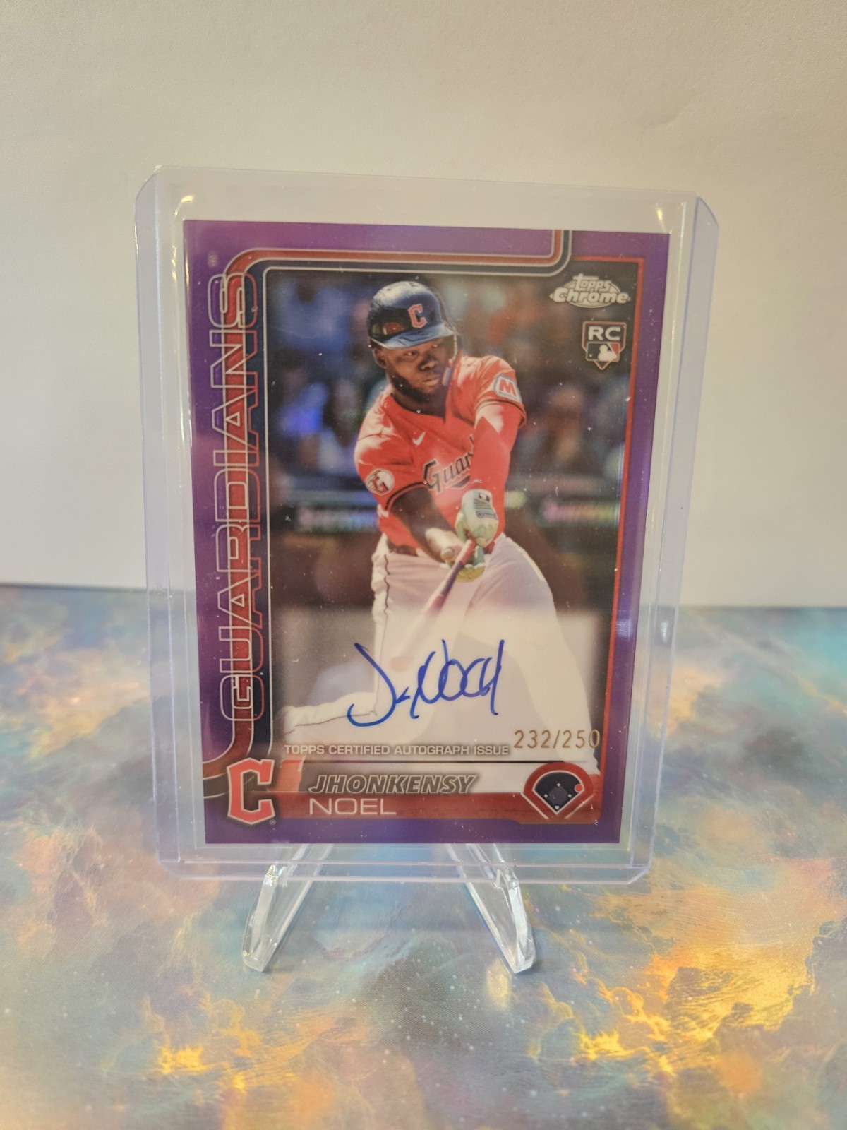 2025 Topps Chrome Rookie Auto Jhonkensy Noel #RA-JN Purple Refractor /250