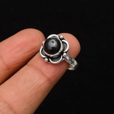 Black Onyx Gemstone 925 Sterling Silver Handmade Jewelry Ring Size 6