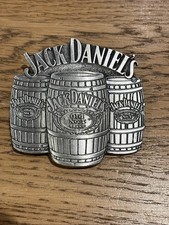 Jack Daniel's Three Barrell Official Metal 2005 Pewter Belt Buckle USA Bourbon