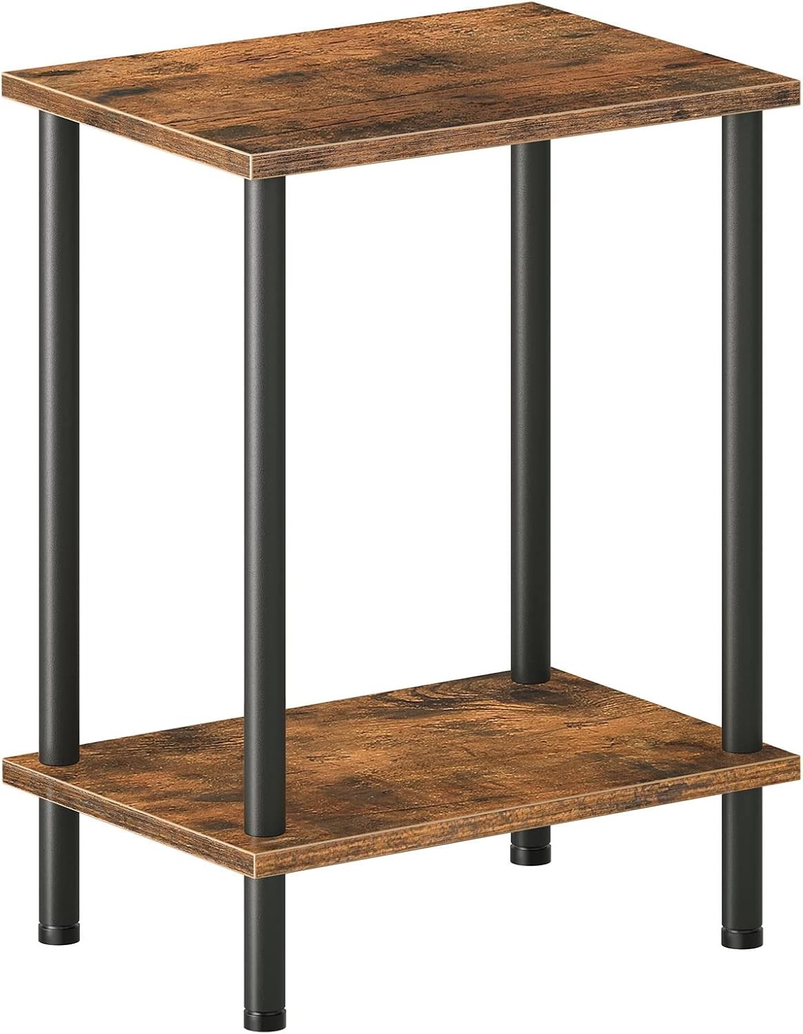 End Table Small Side Table Nightstand W/ 2-Layer Storage Shelves Sofa Table
