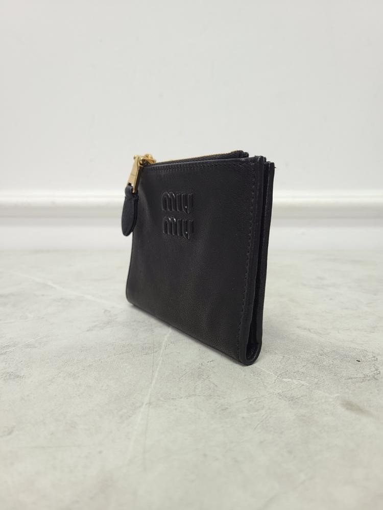 小物 miu miu compact leather wallet black Miu Miu Matelasse Nappa Leather Wallet Black in Leather - US