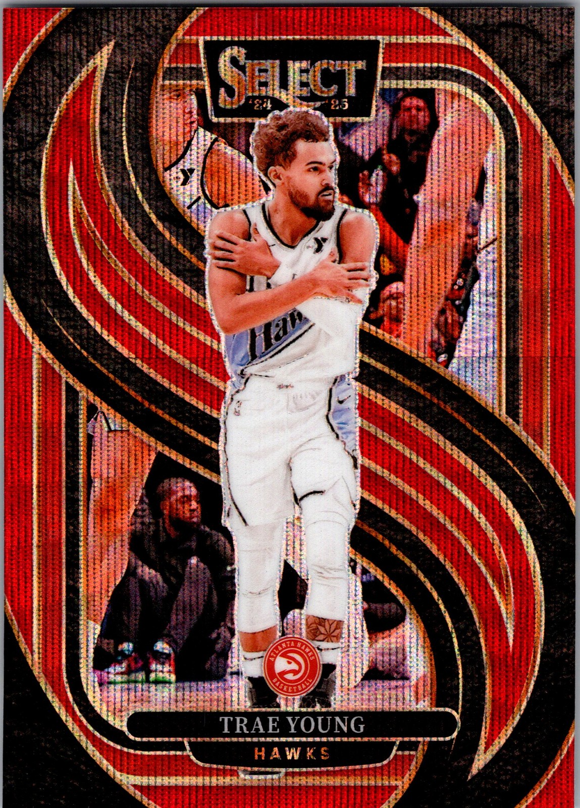 2024-25 Panini Select #123 Trae Young Red Cracked Ice Prizm