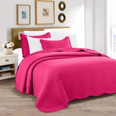 Bedspread Set 3-Piece Coverlet With Pillow Shams Quilt Premium Bedding All Sizes