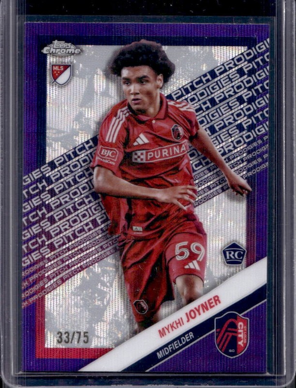 2025 Topps Chrome MLS MyKhi Joyner RC Purple Wave Refractor Pitch Prodigies #/75