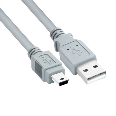 1,8m mini USB Kabel USB-A auf Mini-B-USB 2.0-Kabel grau Ladekabel Datenkabel