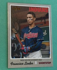 2019 Topps Heritage Francisco Lindor Real One Auto #ROA-FL RED INK /70