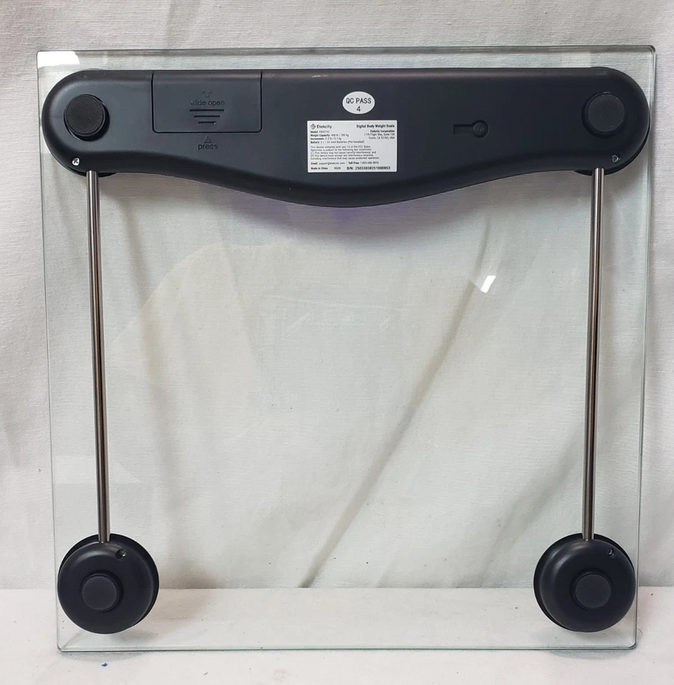 Etekcity 浴室秤重量 6 毫米钢化玻璃 400 磅,黑色,EB4074C — 第 3/4 张图片