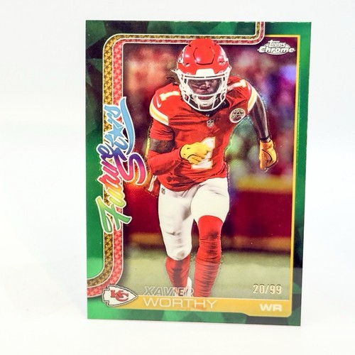 2025 Topps Chrome - Future Stars Xavier Worthy #FS-5 Green Refractor 20/99