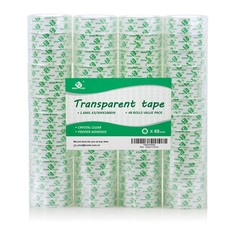 48 Rolls Clear Transparent Tape Refills 3/4" x 1000" for Dispenser Office School