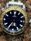 Omega Seamaster 300m Model 2455.80, Yellow Gold & SS Bracelet 18k Gold Bezel