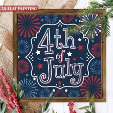 Patriotic 4th of July Wooden Plaque Rustic Independence Day Home Decoration Gift