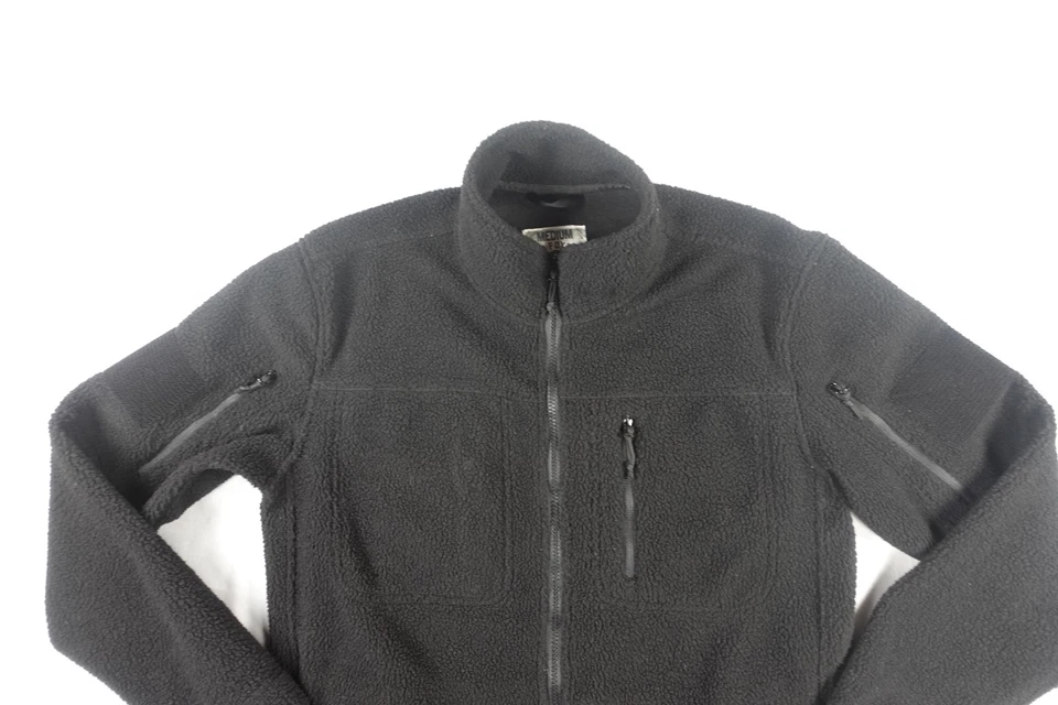 Chaqueta Zero Foxtrot Para Hombre Mediana Negra Sherpa Polar Cremallera Completa Manga Bolsillos Foto 2 de 4