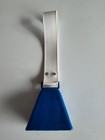 Vintage Blue Cow Bell With White Plastic Handle  — photo 1