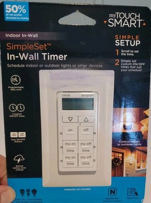 myTouchSmart Indoor In-Wall Simple Set Digital Timer Programmable White